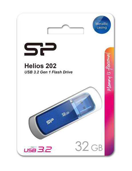 SP Helios 202 USB 3.2 32 GB- Μπλε μεταλλικό