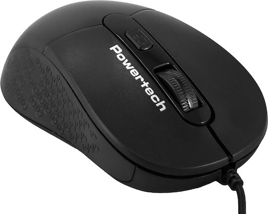 Powertech PT-1467 Ενσύρματο Εργονομικό Ποντίκι Μαύρο