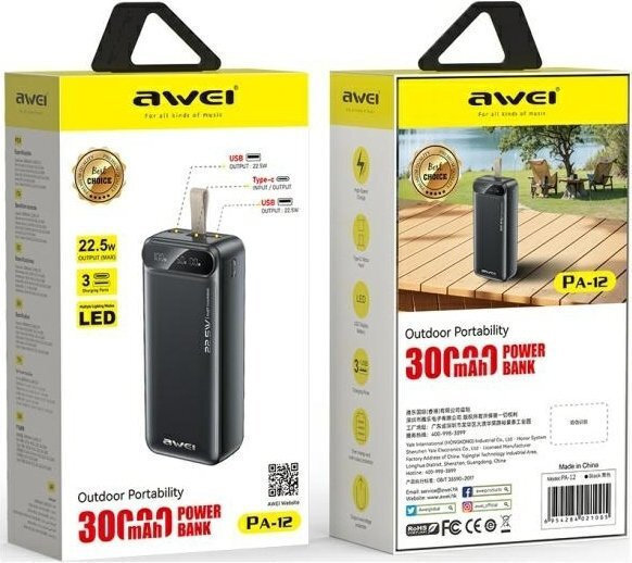 Awei PA-12 Power Bank 30000mAh