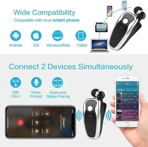Ακουστικό Bluetooth Handsfree Moxom MX-WL86 Μαύρο