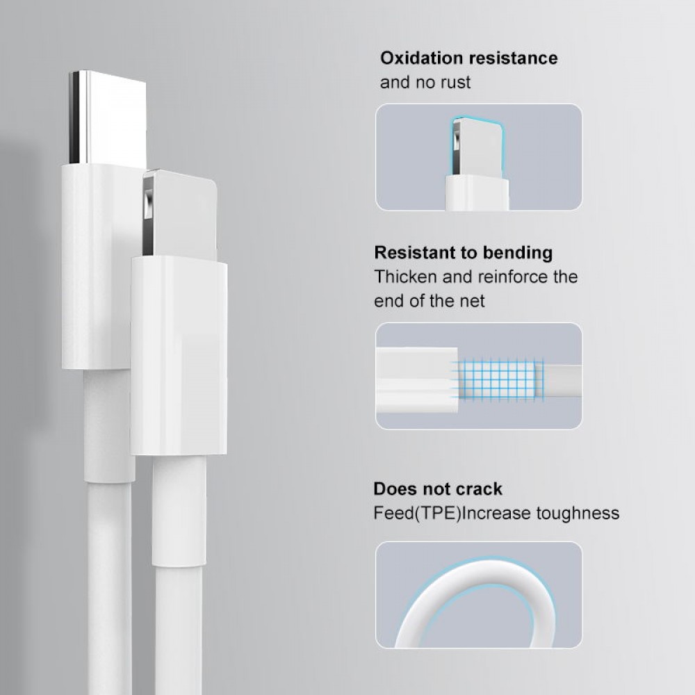  Καλώδιο Γρήγορης Φόρτισης 1.2 M 30 W Type c To Lighting Λευκό