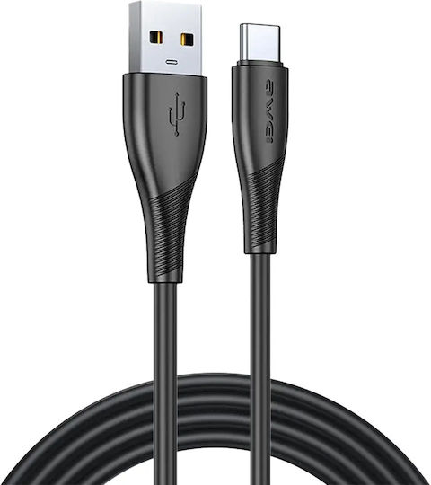 Καλώδιο USB-C male - USB-A 60W Μαύρο 1m Awei USB 2.0 