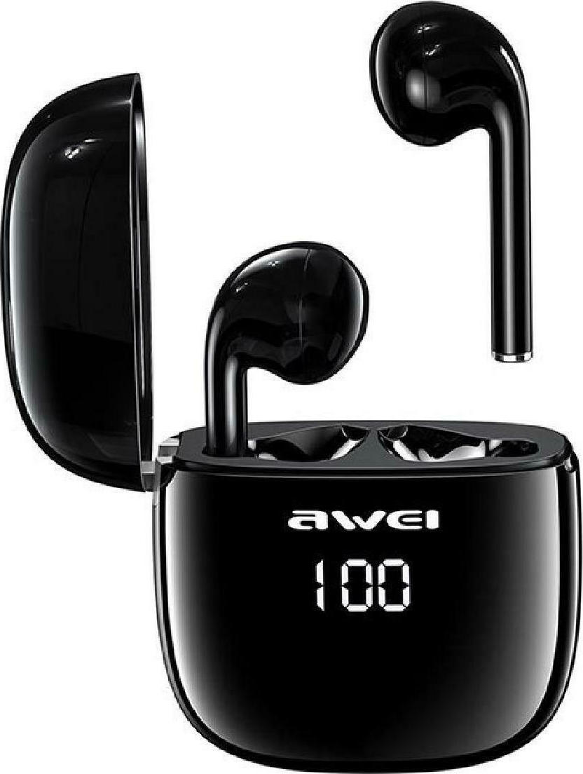 Awei T28P In-ear Bluetooth Ακουστικά με Οθόνη Μαύρα