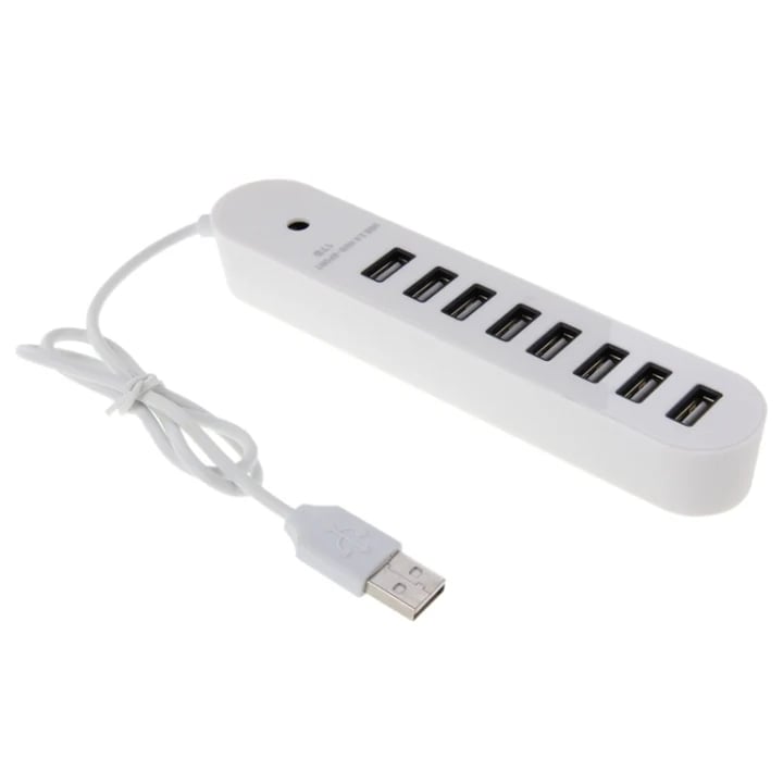 Usb 2.0 Hub 8 Θυρών με Usb-A Λευκό