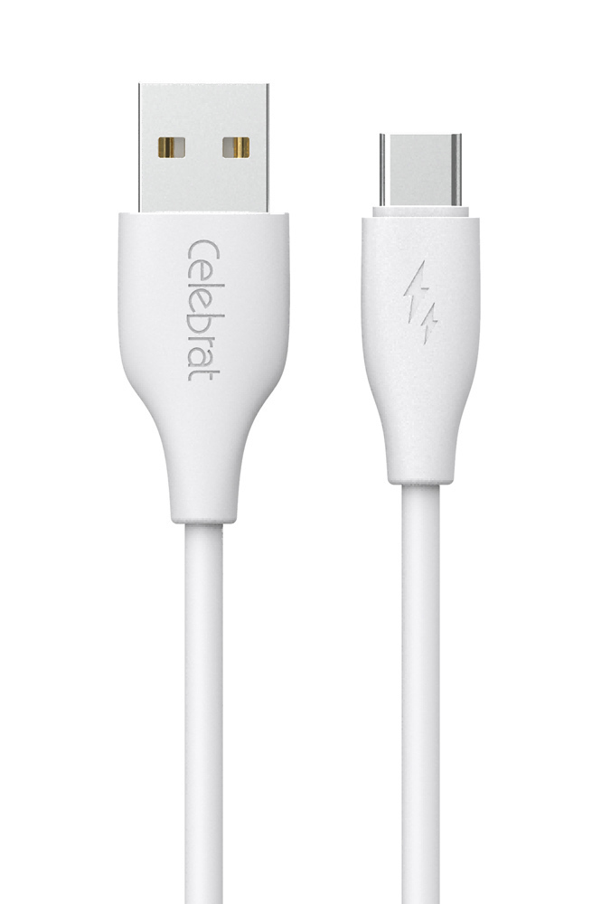 Celebrat USB 2.0 Cable USB-C male  15W Λευκό 1m