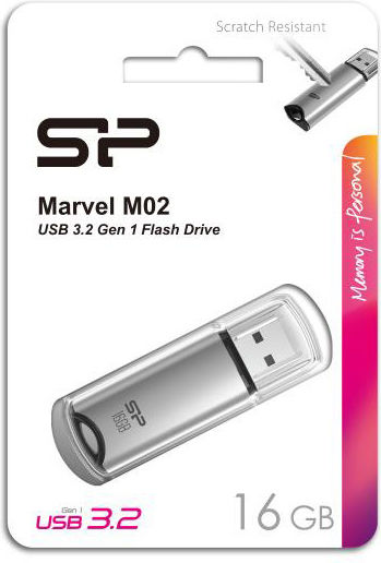Silicon Power Marvel M02 16GB USB 3.2 Stick Γκρι
