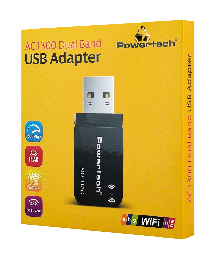 Powertech Ασύρματος USB Αντάπτορας Δικτύου 1300Mbps 