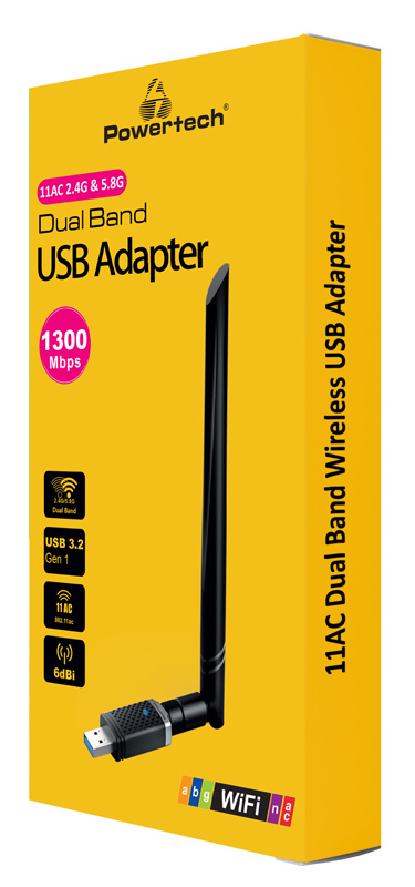Powertech Ασύρματος USB Αντάπτορας Δικτύου 1300Mbps