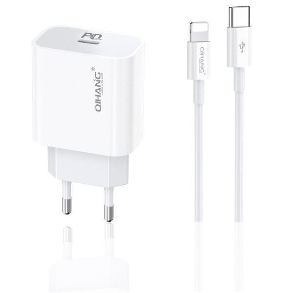 Qihang Φορτιστής Και Καλώδιο USB-C Σε Lightning 20w, Λευκό