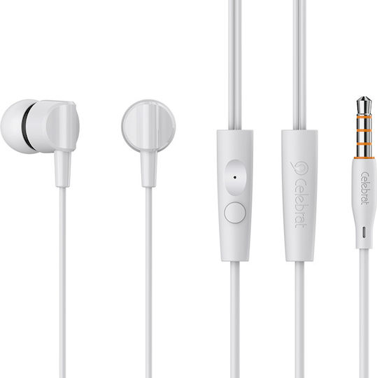 Celebrat G35-WH In-ear Handsfree Ακουστικά με Βύσμα 3.5mm Λευκό