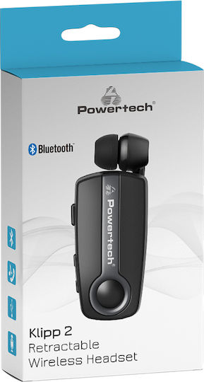 Powertech Klipp 2 In-ear Bluetooth Handsfree Ακουστικό Πέτου Γκρι