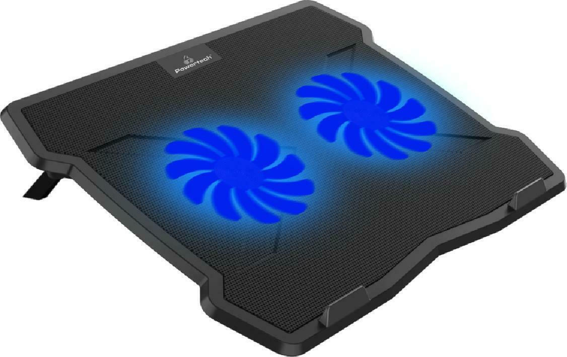 POWERTECH Βάση & Ψύξη Laptop έως 15.6", 2x 125mm fan, LED