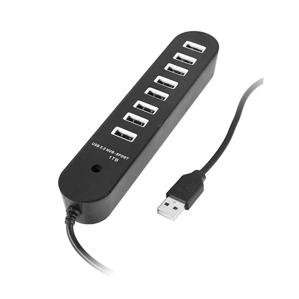 Usb 2.0 Hub 8 Θυρών με Usb-A Μαύρο