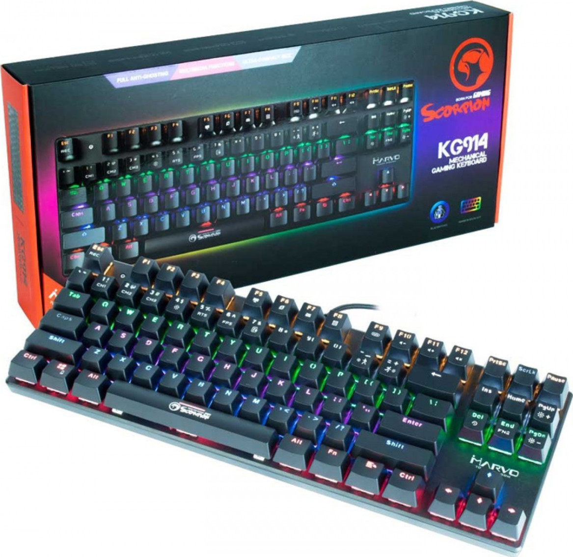 Marvo KG 914 Μηχανικό Rgb Πληκτρολόγιο (Μπλέ Διακόπτες)
